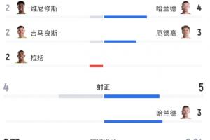 巴西全场射门14次命中4球，预期进球2.73；挪威射门9次命中5球，预期进球0.84。